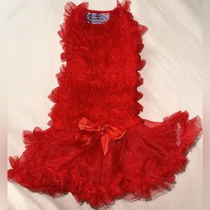 NWOT Small/Tiny Dog Red Christmas Dress with Tulle & Ribbon! Sweet & Adorable!